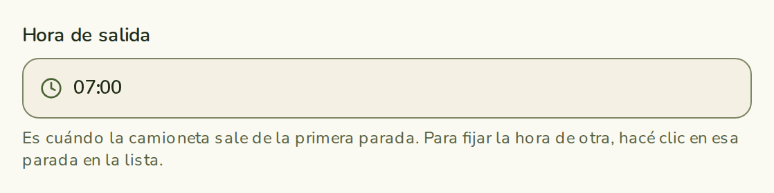 Campo Hora de salida cambiado a 07:00